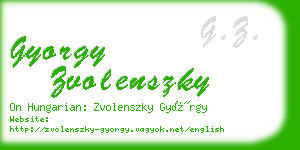 gyorgy zvolenszky business card